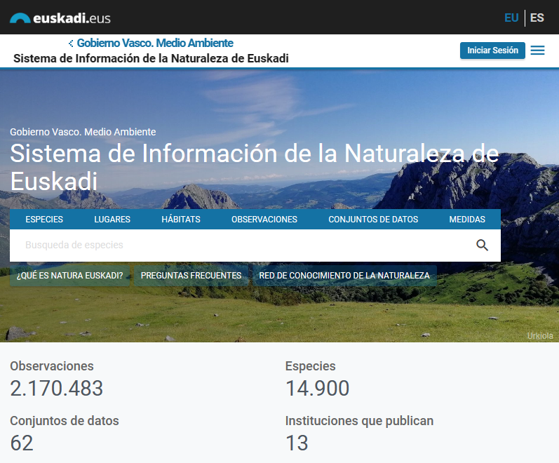 Nuevo sistema de información ambiental de Euskadi - Portada